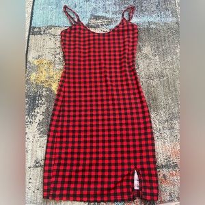 shein mini checkered dress